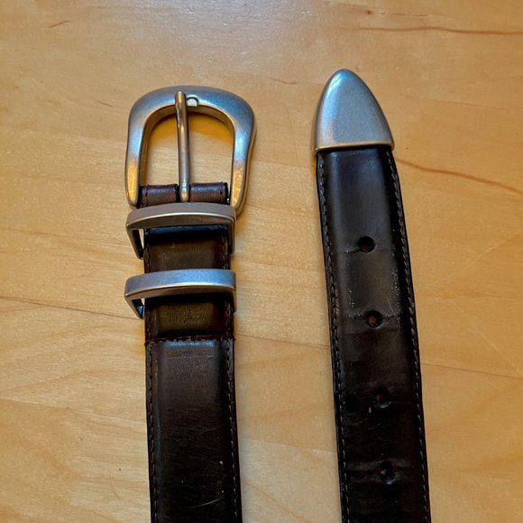 Oil Tanned Cowhide Leather Belt Dark Brown (40) - Picture 3 of 4